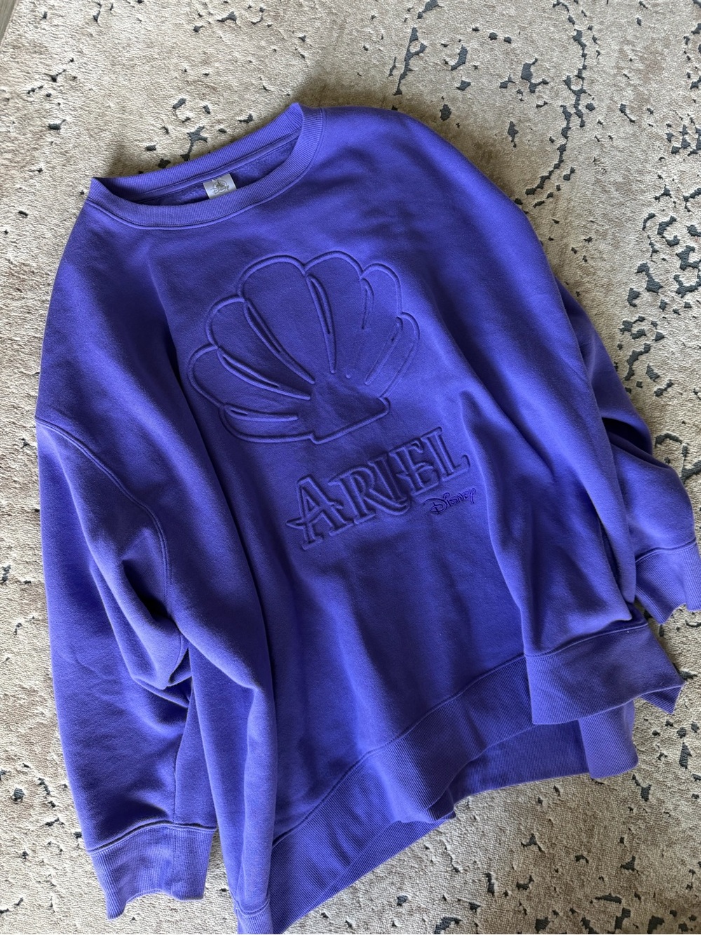 Disney Purple Ariel Embossed Shell Sweatshirt
